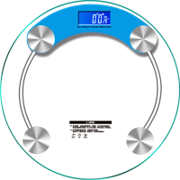 安尚健康人体秤称重电子称带夜光体重称自动开关机重仪测体重秤计重器称重斤仪器 支持温度计公秤透明蓝 玻璃面板