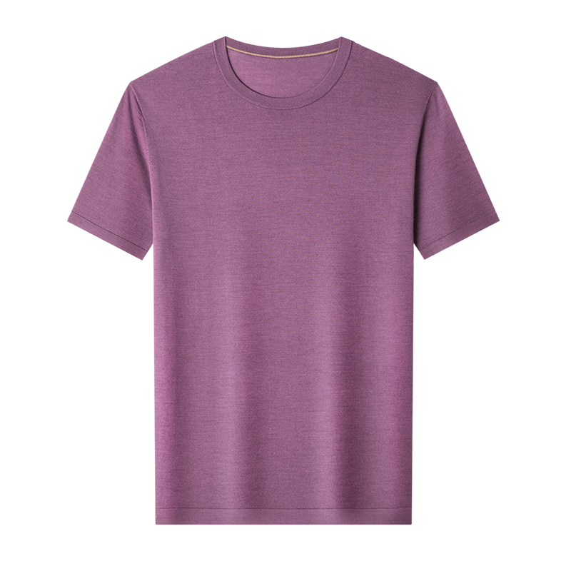 免费退换 2024初秋短袖精纺轻薄纯羊绒宽松舒适短袖针织衫男T恤山羊绒不褪色保暖舒适全羊毛新品特价大牌同款春秋装