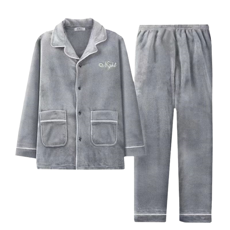 南极人男士冬季加厚珊瑚绒保暖家居服