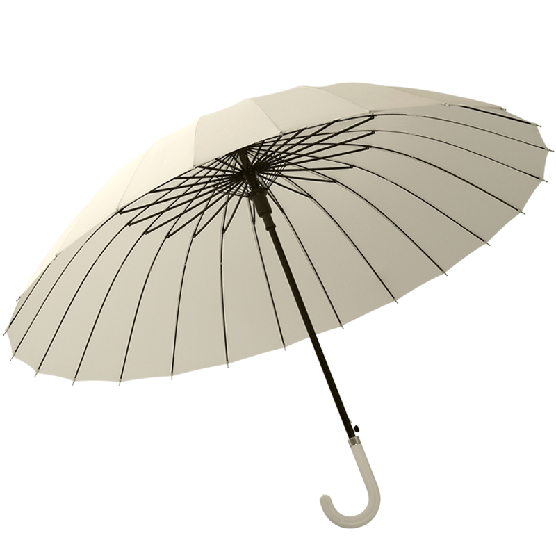 雨伞男士24骨长柄大雨伞家用大号加固结实抗风暴雨黑色弯柄伞定制
