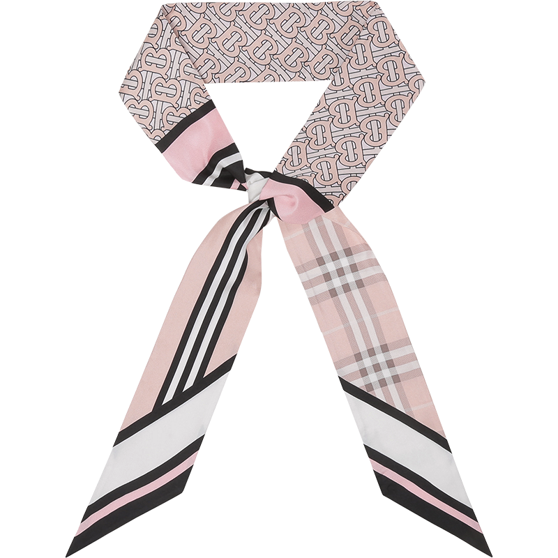 BURBERRY 博柏利 女士桑蚕丝装饰带小领巾窄版丝巾 80560261