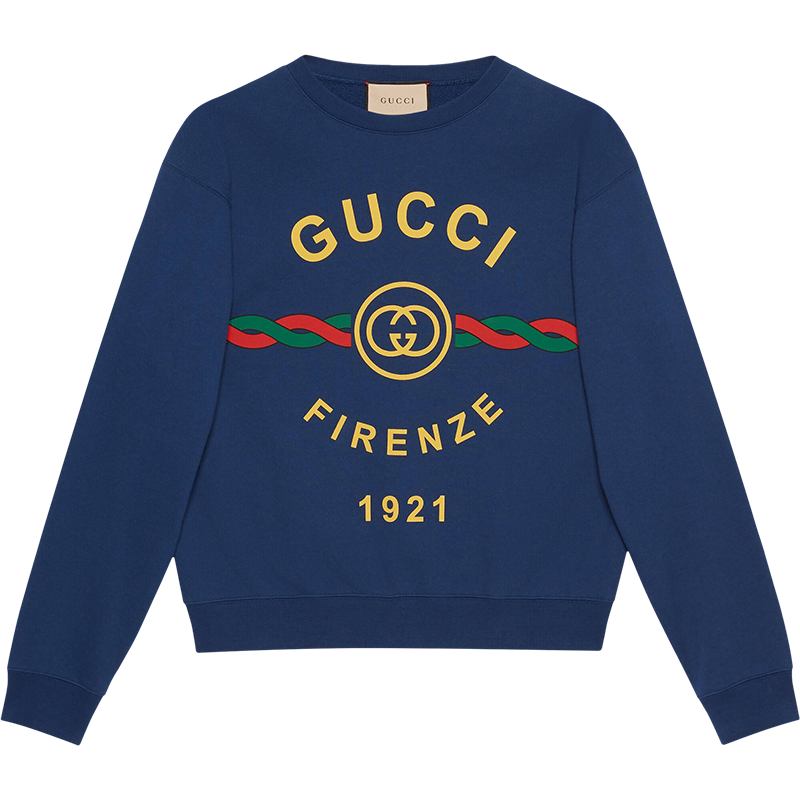 GUCCI 古驰 男士棉质Gucci Firenze 1921圆领长袖卫衣运动衫 626990 XJD7O