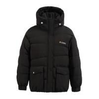 雪中飞加厚冬季新款羽绒服纯色简约宽松休闲抽绳连帽立领面包服女