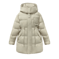 雪中飞冬季2022新款修身收腰羽绒服女中长款连帽气质显瘦鸭绒外套