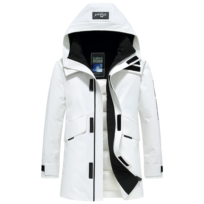 雪中飞加厚冬季连帽立领时尚潮流羽绒服保暖加厚外套