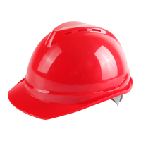 新越昌晖V型安全帽透气 ABS高强度工地工程建筑施工防砸抗冲击劳保头盔 安全帽 红色 XY-LF05