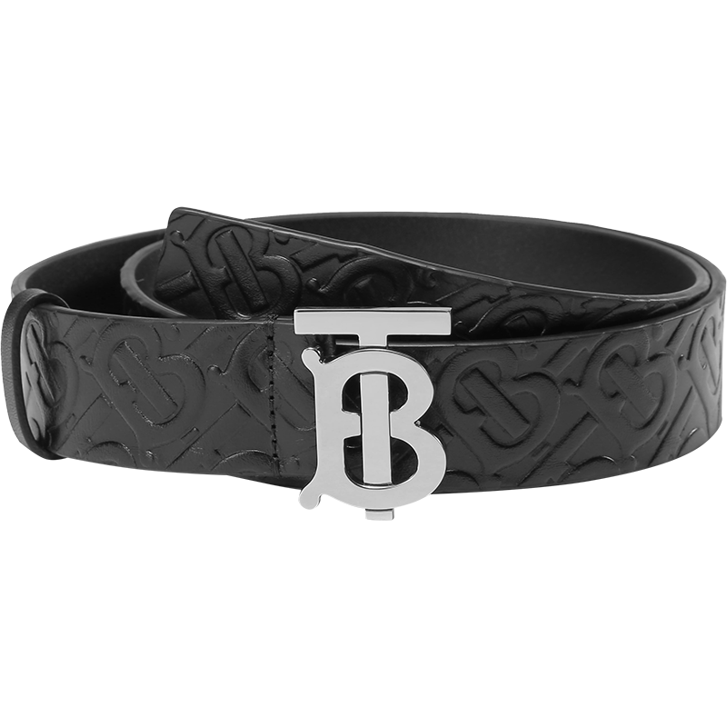BURBERRY 博柏利 男款牛皮革TB专属标识搭扣板扣式皮带腰带3.5cm 80465651