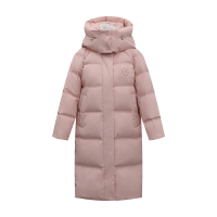 雪中飞2022冬季新款羊羔毛拼接连帽羽绒服女中长款宽松加厚外套