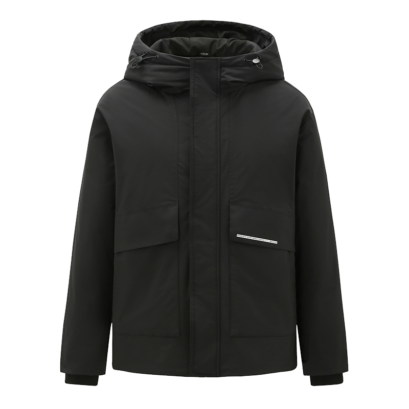 雪中飞羽绒服2022冬季新款宽松保暖连帽立领防风时尚男款工装外套