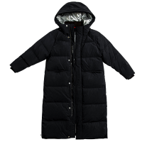 雪中飞冬季长款羽绒服连帽防风加厚保暖外套时尚休闲纯色简约外套
