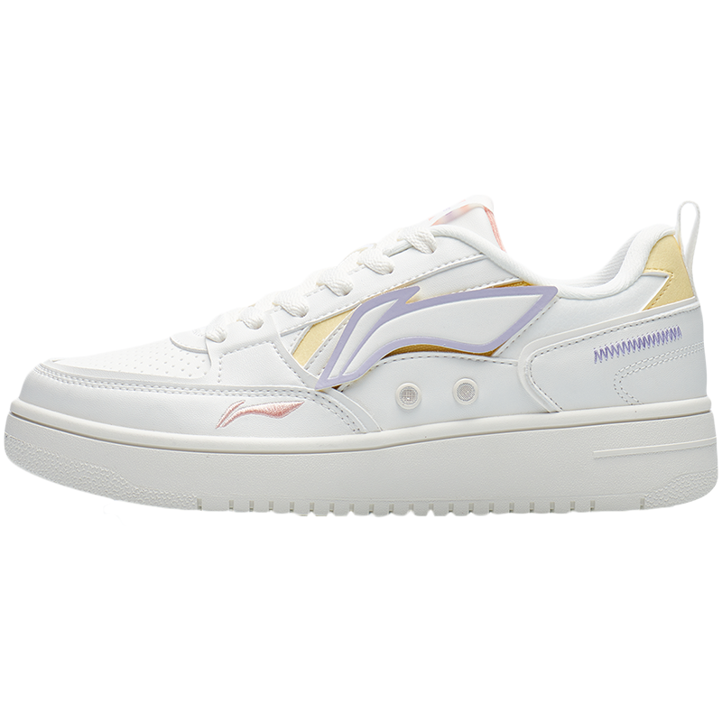 李宁板鞋女鞋春夏旗舰新款休闲鞋女士滑板鞋粉色潮流时尚运动鞋女