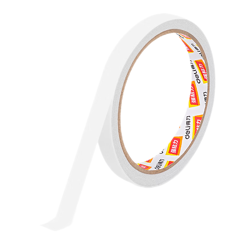 得力(deli) 高粘性棉纸 双面胶带 9mm*10y(9.1m/卷) 32卷袋装 办公用品