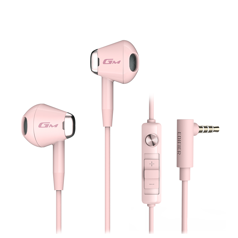 EDIFIER/漫步者 HECATE GM180 入耳式3.5MM接口单孔手机音乐耳机电脑笔记本有线带麦 粉色