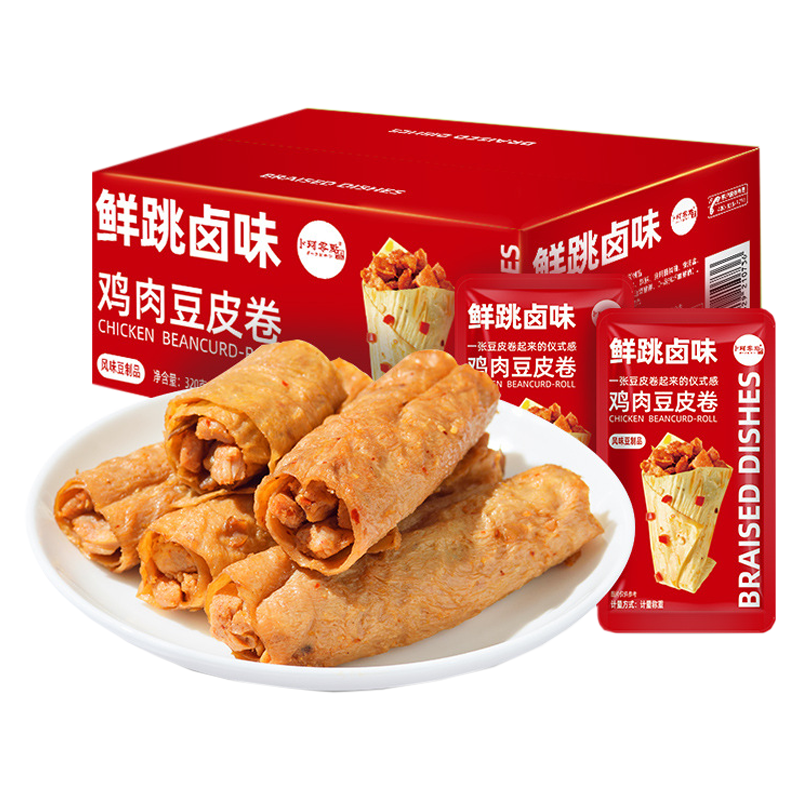 卜珂零点 鸡肉豆皮卷320g