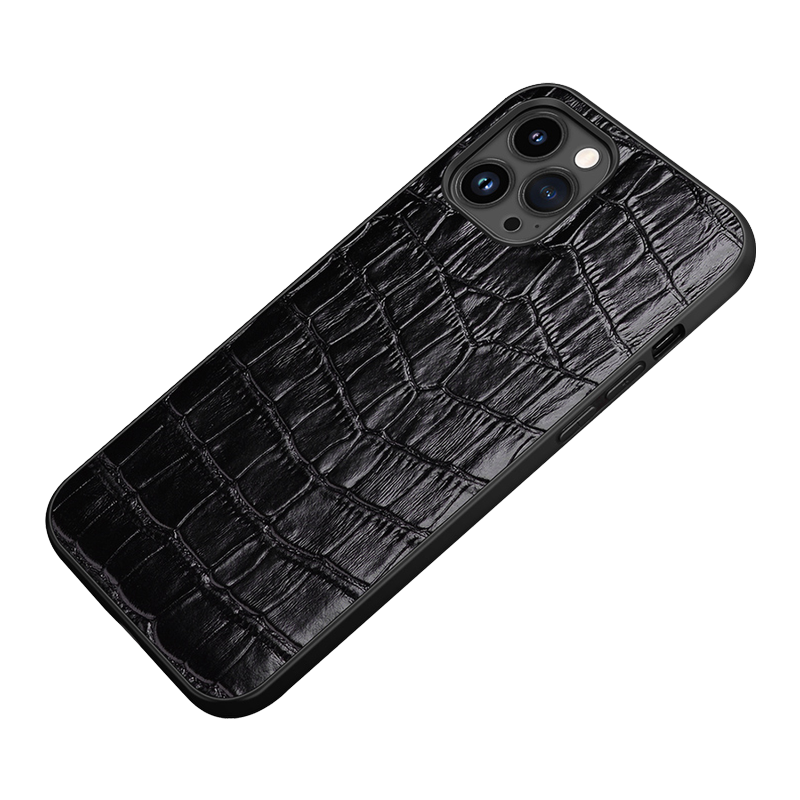 魅爱琳 iPhone14/苹果14Pro Max/Plus手机壳保护套外壳 商务轻奢真牛皮 鳄鱼纹 防摔软边 时尚轻薄