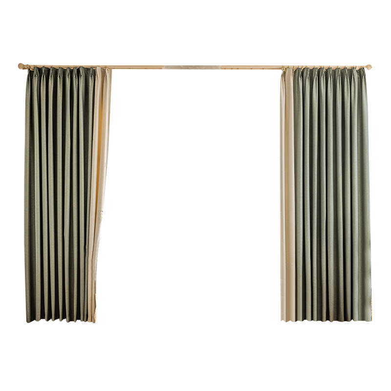 京城派 法式轻奢肌理遮光窗帘北欧简约现代挂钩窗帘打孔窗帘飘窗客厅帘子遮阳布拼色儿童房奶油风窗帘轻奢卧室挂钩纯色窗帘