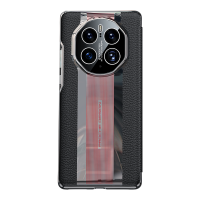 魅爱琳 华为Mate50/Mate50pro/Rs保时捷手机壳保护套外壳 商务开窗真皮套牛皮荔纹 翻盖休眠防摔软轻奢电镀