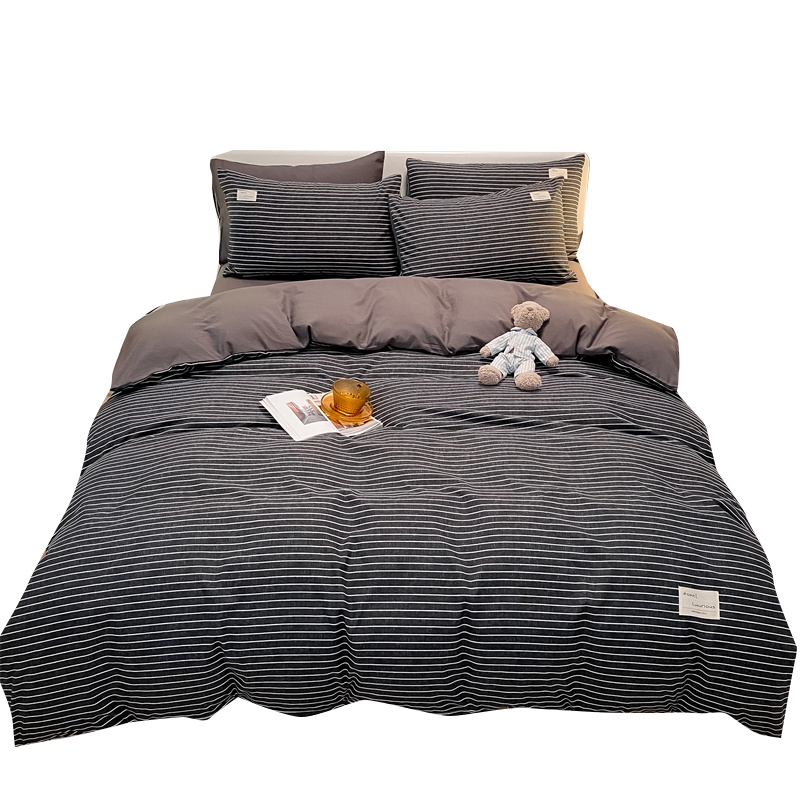 四件套磨毛床上用品被套纯水洗棉学生宿舍床单人3被子三件套男女4