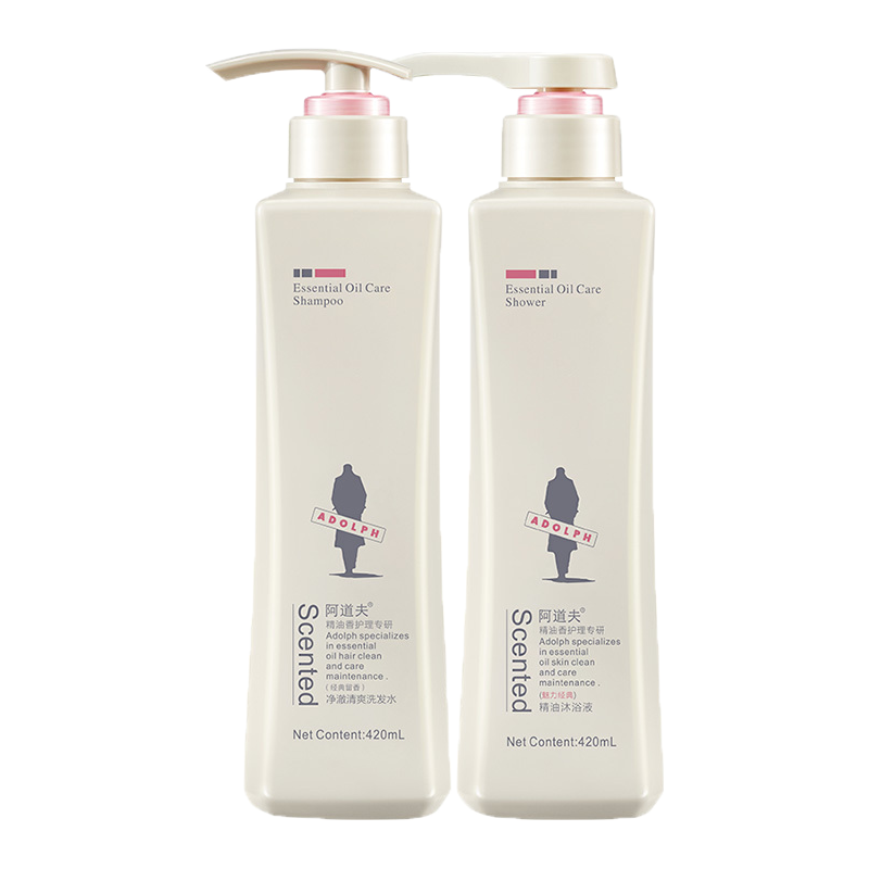 阿道夫洗沐套装净澈清爽洗发水魅力经典沐浴露420ml*2