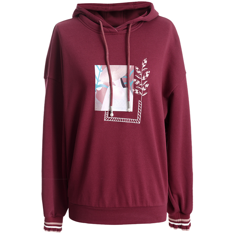 OUNIXUE欧昵雪 | [宽松休闲上衣]春个性百搭抽绳连帽长袖ins潮卫衣女