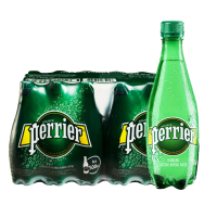 法国原装进口 巴黎水(Perrier)气泡矿泉水 原味天然矿泉水 500ml*24瓶整箱装(塑料瓶)