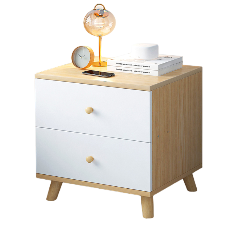 鑫环境 床头柜卧室简约现代收纳柜子小型家用网红床边柜实木腿简易置物架