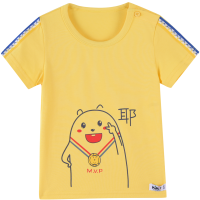 [8折价:19.2元]铅笔俱乐部童装夏装新款儿童短袖t恤小宝宝上衣卡通男童拼接