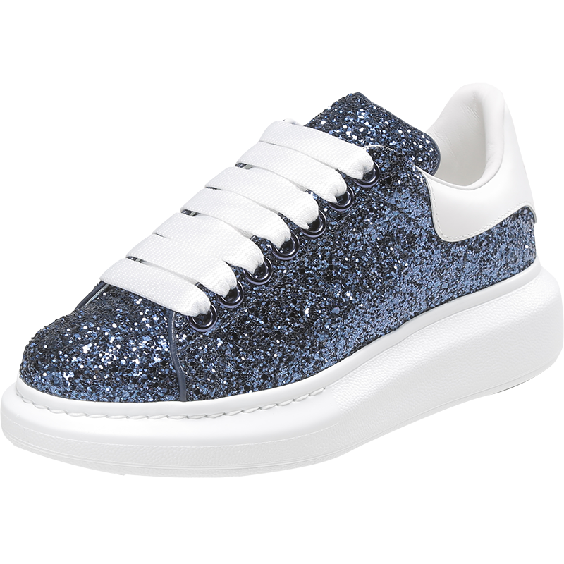 亚历山大·麦昆 ALEXANDER MCQUEEN 女士闪光面料系带休闲运动鞋558944 W4JF1