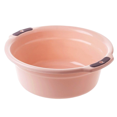 安居先森加厚带挂孔塑料洗脸盆清洗盆 粉色中号