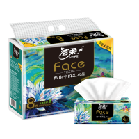 洁柔纸手帕Face油画艺术迷你餐巾纸便携随身装面巾纸批发擦手纸巾实惠装80抽4层(8包装)