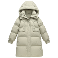 雪中飞2022秋冬新女中长款羽绒服连帽直筒百搭过膝纯色时尚外套