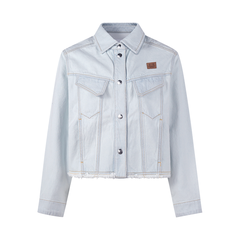 高田贤三 KENZO 女士棉质短款牛仔服夹克外套FC5 2DV231 6FA