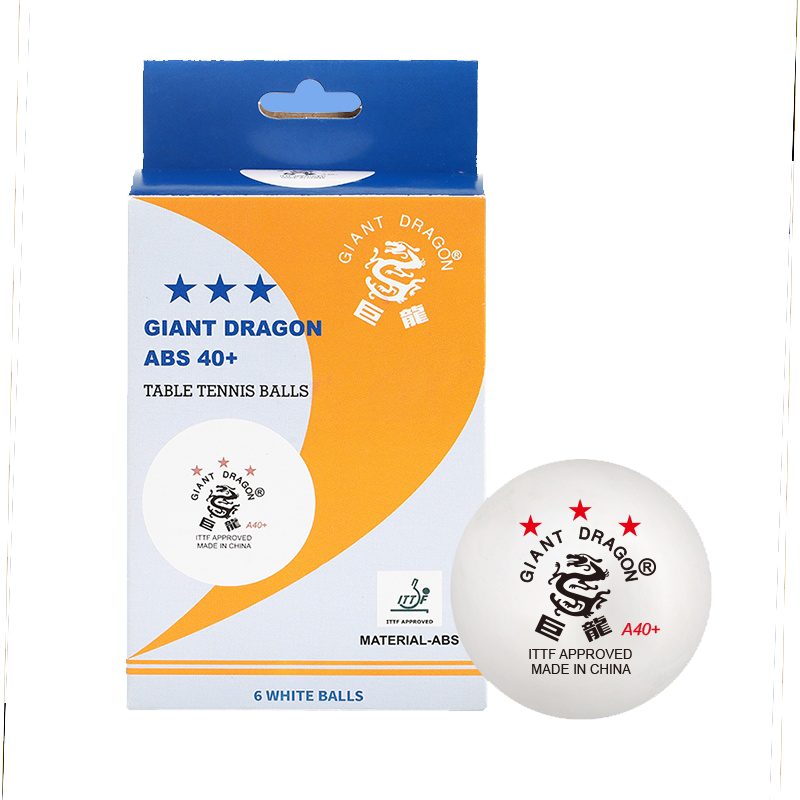 巨龙(GIANTDRAGON) 乒乓球套装6个白色ABS3星乒乓球盒球套装高弹力白色乒乓球比赛训练耐打6只球装