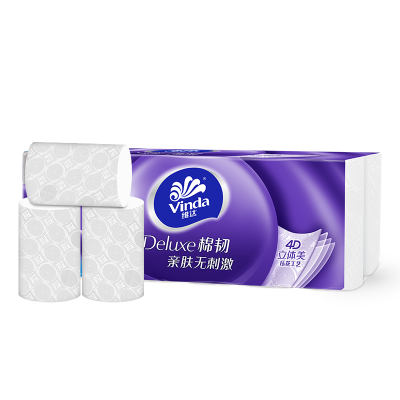 维达棉韧立体美4D压花实芯卷纸4层100g30卷卫生纸 家用囤货装无芯卷筒纸纸巾厕纸(新旧包装交替发货)
