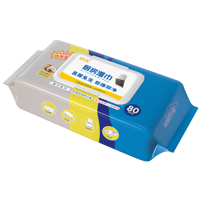 厨房湿巾去油污家用大包油烟机强力去油去污渍加大加厚湿纸巾