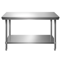 DXBG201不锈钢工作台双层置物架厨房操作台100*80*80cm