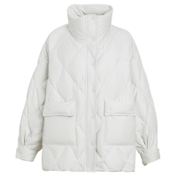 雪中飞加厚冬季新款羽绒服立领纯色印压保暖宽松简约时尚女士外套