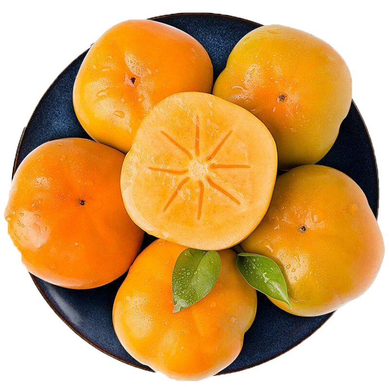 [苏鲜生]广西恭城脆柿子 新鲜水果 带箱9斤 大果 当季黄甜硬柿子 脆甜新鲜 应季孕妇水果