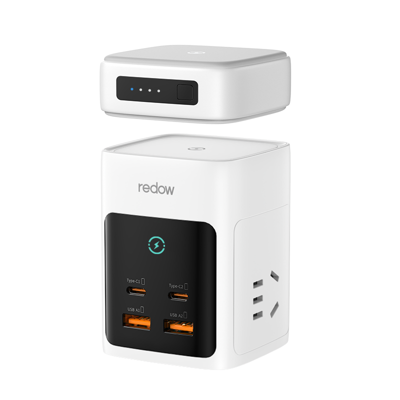 热豆redow模块无线充三合一氮化镓磁吸充电器适用苹果移动电源电竞拾音灯自由组合