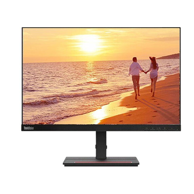 联想(Lenovo) S22e-24 21.45英寸三面窄边框 低蓝光不闪屏 商用办公电脑显示器 HDMI线 HDMI+VGA