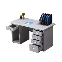 钜晟办公桌钢制电脑桌职员桌工作台1.4米JSGJZ-05