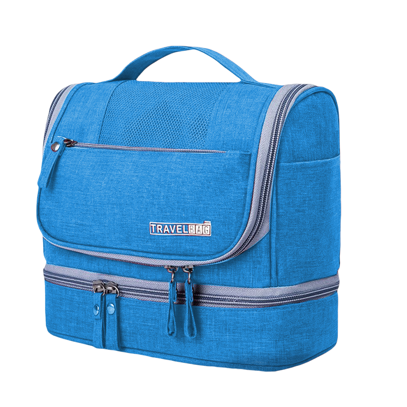 安居先森523大容量多功能旅行化妆收纳干湿分离洗漱包 蓝色