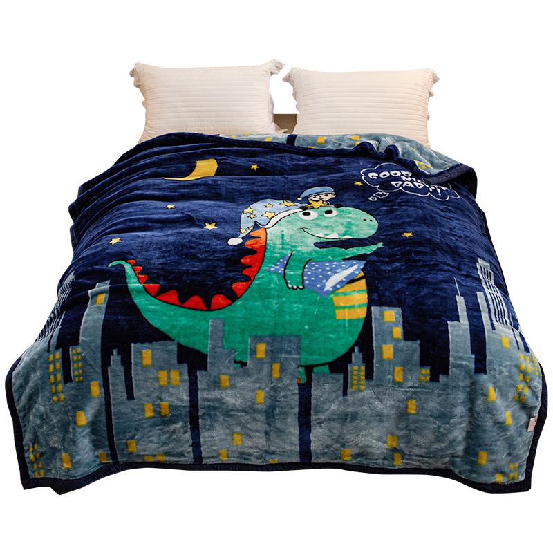 拉舍尔毛毯冬季加厚空调午睡盖毯子单人宿舍学生法兰珊瑚绒毯被子