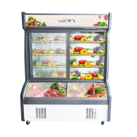 新飞(Frestec)点菜柜 上冷藏下冷冻展示柜商用麻辣烫柜烧烤饭店蔬菜水果串串冷藏保鲜展示柜 1.4米双温双门点菜柜