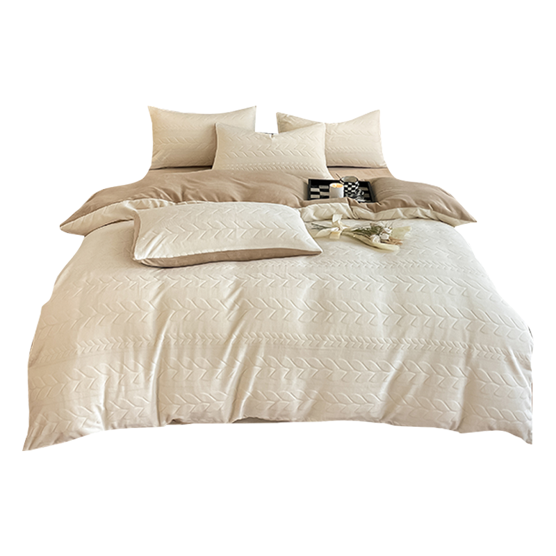 A类牛奶绒四件套加厚冬季珊瑚绒双面加绒冬天提花法兰绒1456