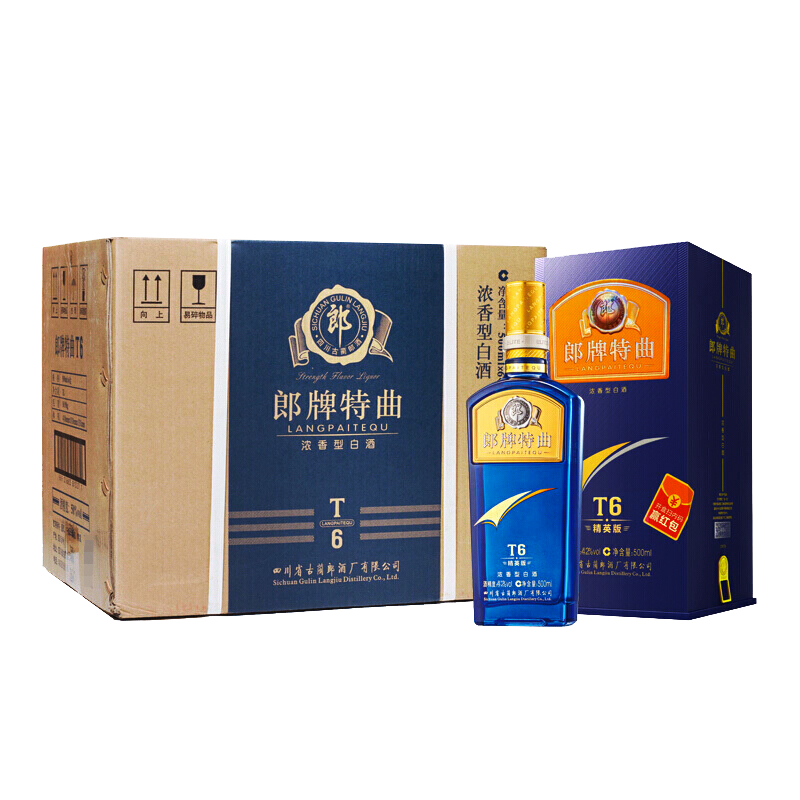[郎酒官方授权]郎酒 郎牌特曲 浓香型白酒 50度T6精英版 500ml*6瓶整箱装