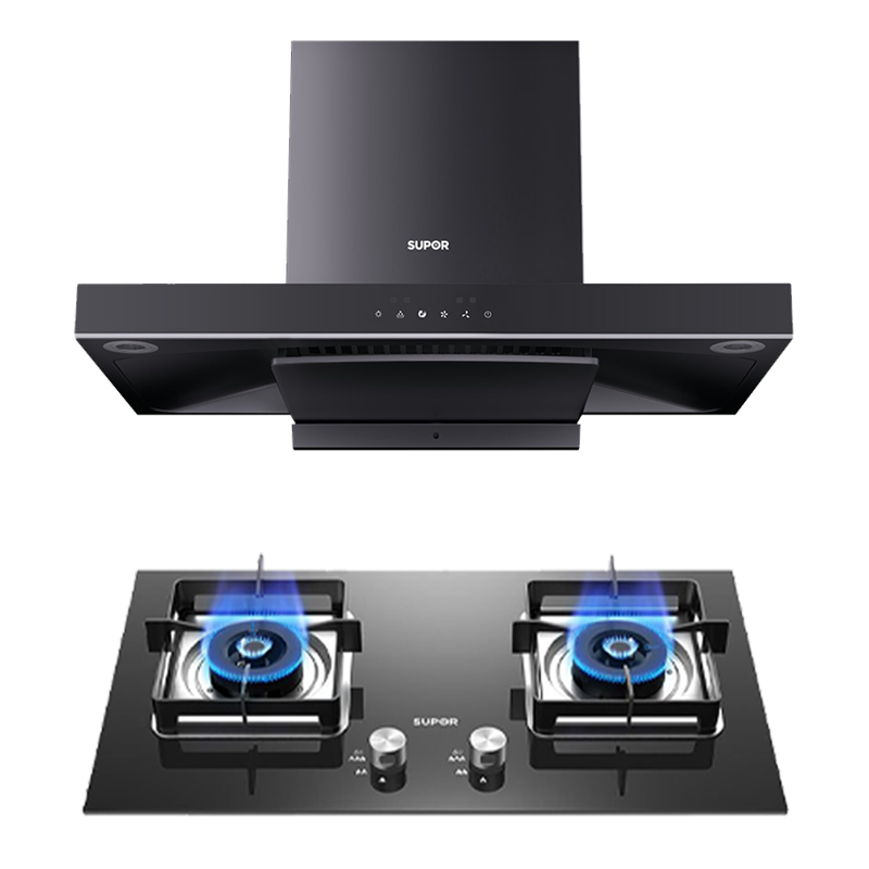 苏泊尔(SUPOR)NT31+P10欧式顶吸式烟灶套装套餐吸油烟机燃气灶套装智旋干洗20立方大吸力(天然气)