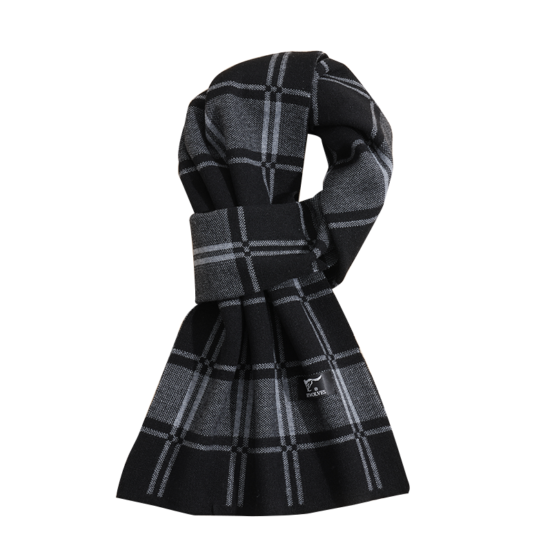 七匹狼围巾男秋冬新款百搭保暖加厚高档男士羊毛围脖爸爸潮礼盒装