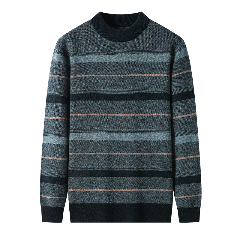 千锦鸟高端加厚羊毛衫男士100纯羊毛冬季厚款全羊毛毛衣打底衫不起球2022年新款中青年休闲百搭冬款线衣厚实保暖爸爸装2