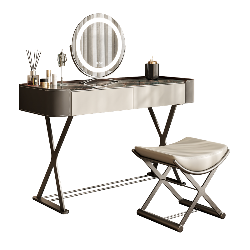 法依兰高级轻奢岩板卧室梳妆桌现代简约创意网红意式小户型设计师化妆桌